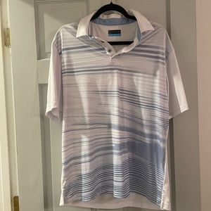 Euc PGA Tour men’s blue and white printed golf polo size large